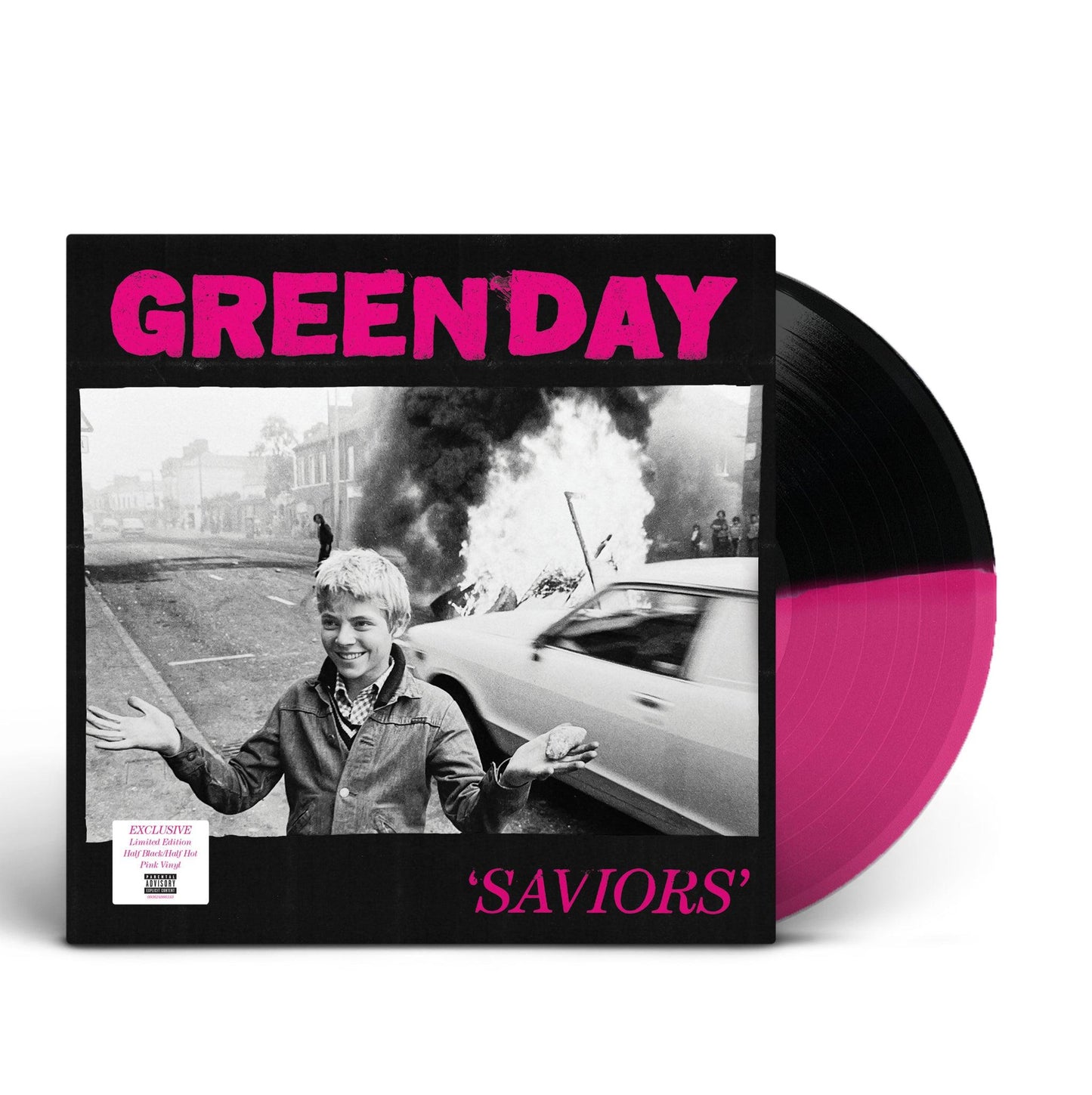 Green Day- Saviors (Indie Exclusive Magenta & Black Split w/ Poster) { VINYL LP }