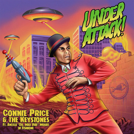 Connie Price & The Keystones ft. Angelo Moore of Fishbone- Under Attack! b/w Under Attack! (Professor Shorthair Remix) [Purple & Green Splatter] { VINYL LP }