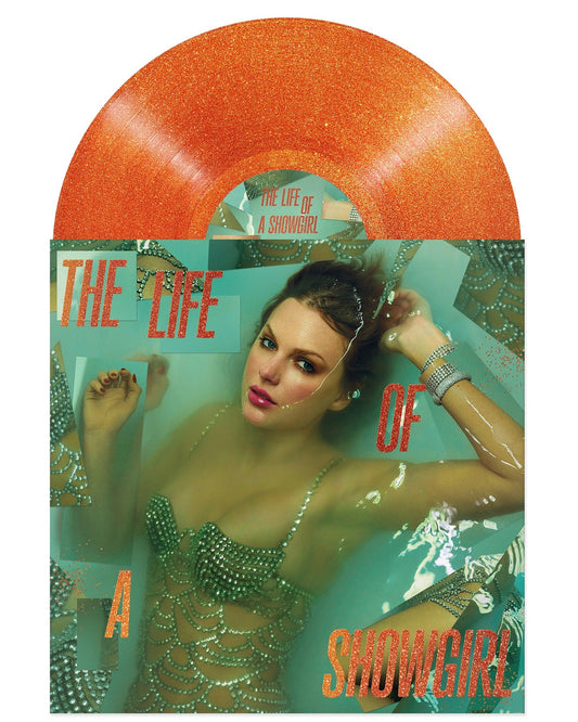 Taylor Swift- The Life of a Showgirl [Sweat and Vanilla Perfume Portofino Orange Glitter Vinyl] (DAMAGED) { VINYL LP }